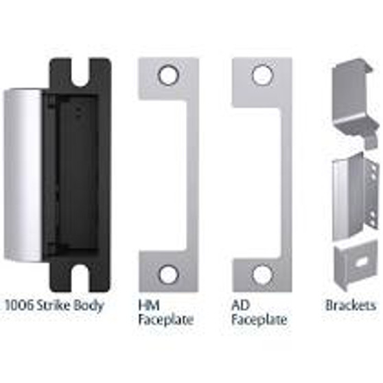 HES 1006CDB 630 - Electric strike kit for mortise deadbolt locks - fail secure, field selectable 12/24VDC - stainless steel