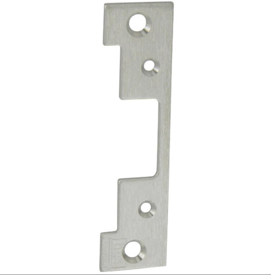 HES FP:501 630 - 4-7/8" x 1-1/4" square corner faceplate for 5000/5200 series electric strike used in ANSI metal jambs - satin stainless