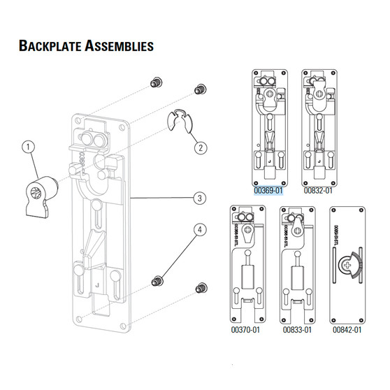 PRECISION 00369-01 - Backplate Assembly for 2103 exit devices