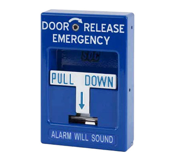 SDC 492 - Blue E-Pull Station, Emergency Door Release, 2-SPDT