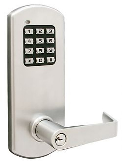 TOWNSTEEL XCE-2020 S 26D -  Clutched, Electronic Cylindrical Lockset - 2-3/4" BS, 4-7/8" ASA strike, Schlage "C" kwy - Satin Chrome