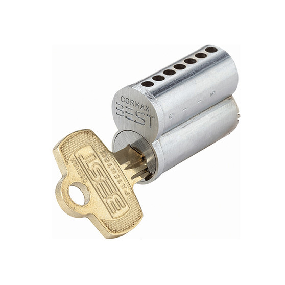 BEST 1CX7X3W1626 - CORMAX 7 pin, X3 keyway, (W) non-exclusive, uncombinated- satin chromium