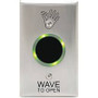 CAMDEN CM-333/41S - Hybrid Battery Powered Touchless Switch, 1 wired Relay, option for CM-TX99 wireless transmitter.  Stainless Steel Faceplate - Hand Icon and 'Wave to Open' text
