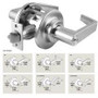 RCI C880EU RX D LR E 606 - Storeroom, electrically unlocked (fail-secure), 24VDC, with request-to-exit - 2 3/4"BS, std. bent lever, 3 1/2" stepped rose, ANSI strike, Schlage "C" keyed different   - satin brass