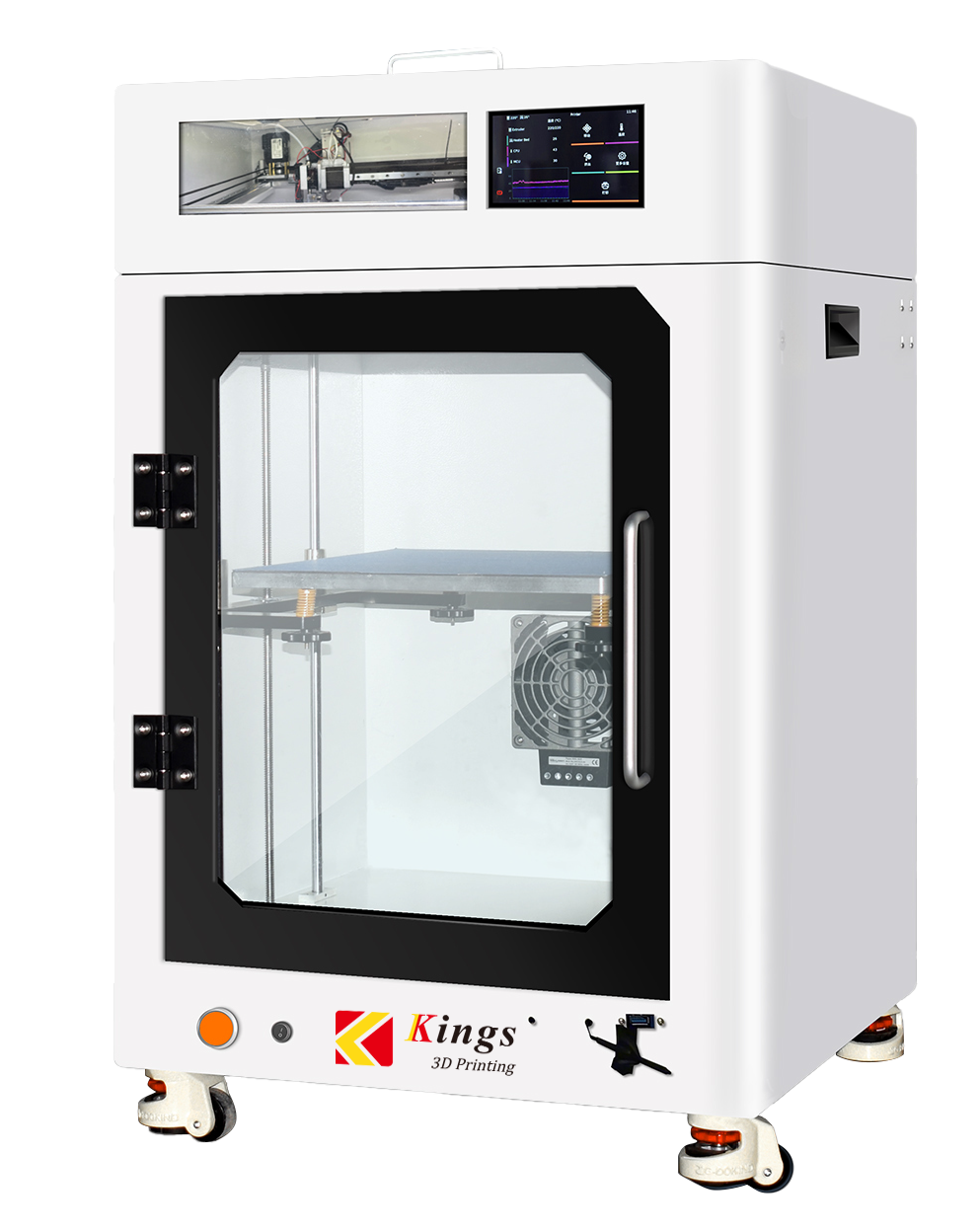 Kings FDM 3040 industrial high speed FDM 3D printer front three quarter view