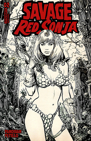 SAVAGE RED SONJA #2  DAN PANOSIAN LINE ART DYNAMITE.COM EXCLUSIVE