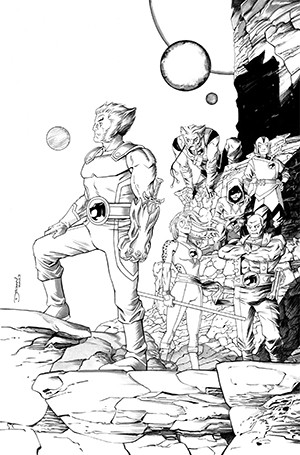 THUNDERCATS #2 DECLAN SHALVEY LINE ART VIRGIN DYNAMITE.COM EXCLUSIVE