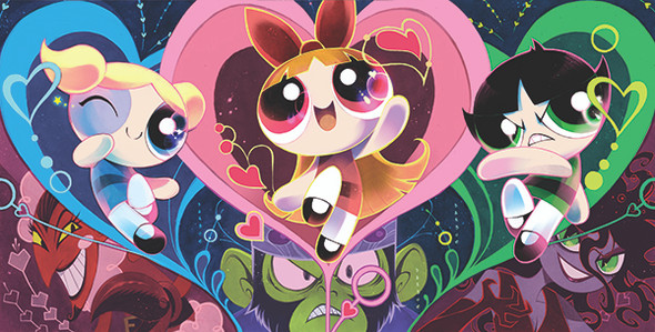 POWERPUFF GIRLS #1,2,3 KAREN S DARBOE LIMITED METAL CONNECTING COVER SET DYNAMITE.COM EXCLUSIVE