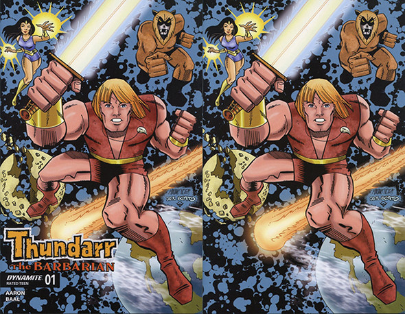 THUNDARR THE BARBARIAN #1 DYNAMITE.COM EXCLUSIVE TRADE AND VIRGIN SET