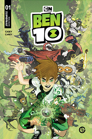 BEN 10 #1 1-IN-50 SIGNED EDITION SIGNED BY THE MAN OF ACTION TEAM: JOE CASEY, JOE KELLY, DUNCAN ROULEAU, AND STEVEN T. SEAGLE ? INCLUDES TEN COPIES OF EACH OPEN ORDER COVER!