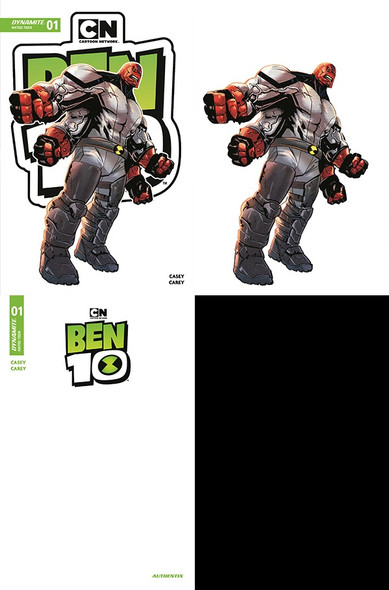 BEN 10 #1 SECOND PRINTING 1-IN-10 ROBERT CAREY VIRGIN COVER INCLUDES 10 COPIES OF THE OPEN ORDER COVER AND 1 COPY OF THE SECOND PRINTING BLANK AUTHENTIX COVER