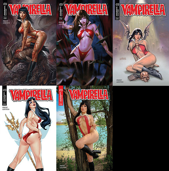 VAMPIRELLA VOL. 8 #3 DELUXE 5-PACK - INCLUDES ONE COPY EACH OF ALL OPEN ORDER COVERS