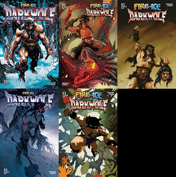 FIRE AND ICE: DARKWOLF #1 DELUXE 5-PACK - INCLUDES ONE COPY EACH OF ALL OPEN ORDER COVERS