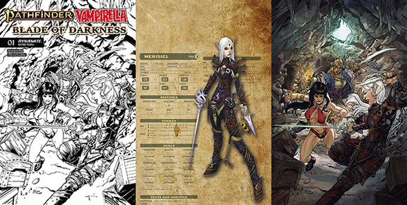 PATHFINDER / VAMPIRELLA: BLADE OF DARKNESS #1 PREMIERE VARIANT EDITION BUNDLE INCLUDING ALL 3 QUALIFYING INCENTIVE VARIANT COVERS INCLUDES 15 COPIES OF EACH OPEN ORDER COVER