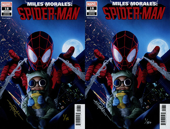 MILES MORALES: SPIDER-MAN #18 ULTRA-LIMITED VARIANT SET ELITE GOLD AND SILVER SIGNATURE SERIES SIGNED BY RAHZZAH