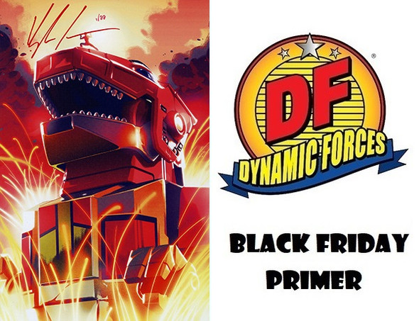 MIGHTY MORPHIN POWER RANGERS #1 ZORD VARIANT SIGNED IN RED BY KYLE HIGGINS - BLACK FRIDAY PRIMER!!!