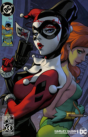 HARLEY QUINN 30TH ANNIVERSARY SPECIAL #1 ARTGERM VARIANT CRIMSON RED SIGNATURE SERIES SIGNED BY TERRY AND RACHEL DODSON