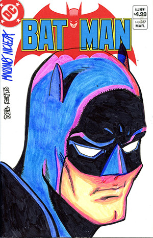 DC COMICS COMMISSIONED COVER ART SIGNED AND REMARKED BY JOE DELBEATO AND MARIANO NICIEZA WITH A BATMAN SKETCH