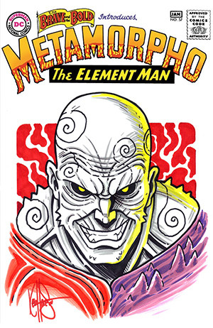 BRAVE AND THE BOLD #57 FACSIMILE EDITION BLANK VARIANT WITH A METAMORPHO SKETCH BY KEN HAESER