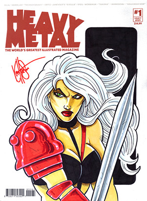 HEAVY METAL MAGAZINE #1 BLANK VARIANT WITH A SKETCH BY KEN HAESER