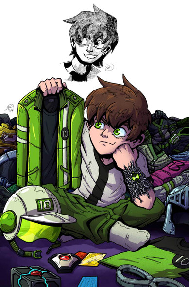 Ben 10 #6 Dynamite.com Kuro the Artist Signed and Remarked with a Ben 10 Sketch Option 2