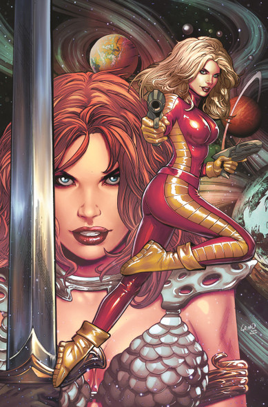 Red Sonja / Barbarella #1 Cover ZA Dynamite.com Exclusive Greg Land Virgin Variant