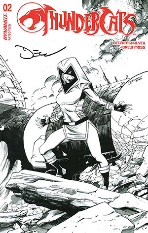THUNDERCATS #2 ZC 1:10 LINE ART SIGNED BY DECLAN SHALVEY DYNAMITE.COM EXCLUSIVE