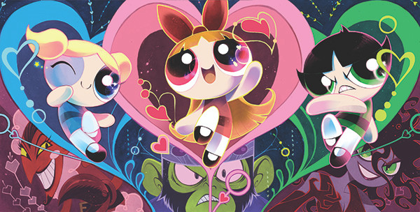 POWERPUFF GIRLS #1,2,3 KAREN S DARBOE LIMITED METAL CONNECTING COVER SET DYNAMITE.COM EXCLUSIVE