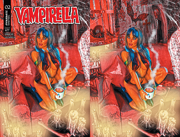 VAMPIRELLA #2 MARK SPEARS FOIL TRADE DRESSED AND FOIL VIRGIN COVER SET DYNAMITE.COM EXCLUSIVE