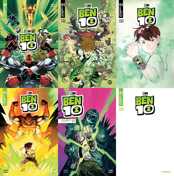 BEN 10 #1 MEGA 6-PACK - INCLUDES ONE COPY EACH OF ALL OPEN ORDER COVERS + BLANK AUTHENTIX