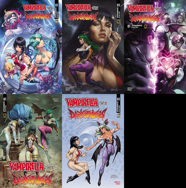 VAMPIRELLA VS. DARKSTALKERS SPECIAL #1 DELUXE 5-PACK -INCLUDES ONE COPY EACH OF ALL 5 OPEN ORDER COVERS A - E
