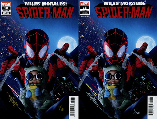 MILES MORALES: SPIDER-MAN #18 ULTRA-LIMITED VARIANT SET ELITE GOLD AND SILVER SIGNATURE SERIES SIGNED BY RAHZZAH