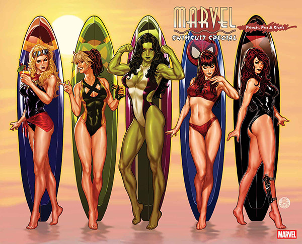MARVEL SWIMSUIT SPECIAL: FRIENDS, FOES & RIVALS #1 SIGNED BY MARK BROOKS