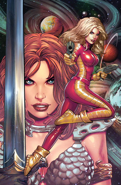 Red Sonja / Barbarella #1 Cover ZD Dynamite.com Exclusive Greg Land Foil Virgin Variant