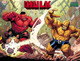 RED HULK #2 HULK VS THING CONNECTING COVER SET SIGNED BY BEN PERCY