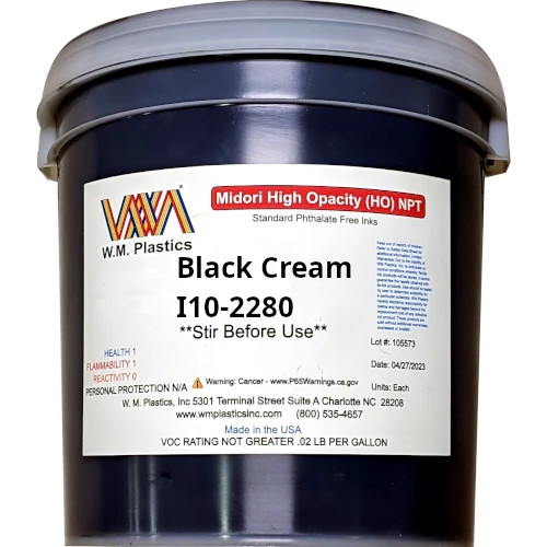 WM Plastics Black Cream Plastisol Screen Printing Ink