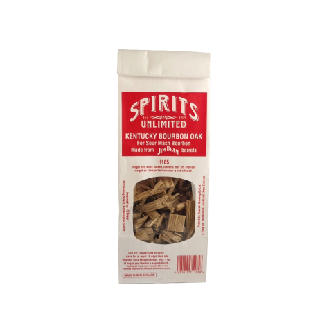 10 -15g per litre of spirit. Leave for at least 10 days, strain and add Pure Distilling Kentucky Bourbon flavour or flavour of your choice.