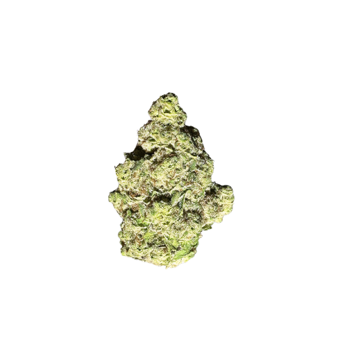 Close-up of Candy Burst Strain THCA flower bud - indoor hybrid with dense trichomes png
