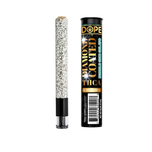 2G THCA Diamond Coated Preroll – Bubble Gum Gelato - Glass Tip