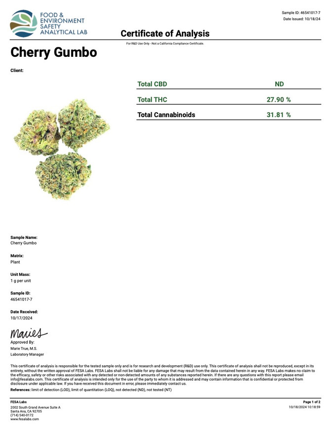 Cherry Gumbo Exotic THCA Flower - OZ