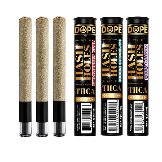 THCA Hash Hole Preroll Bundle – 3 Strain Variety Pack