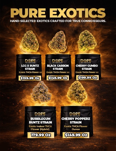 Exotic THCA Pre rolls 50 pack - the Dopest Pre Rolls