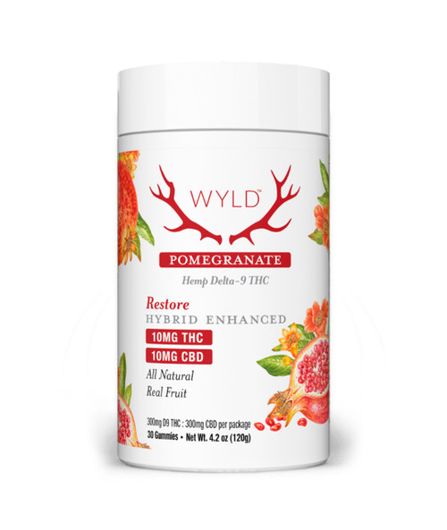 WYLD Hemp | Gummies | 300mg | 1:1 | THC : CBD | Refresh | Pomegranate | 30 Count