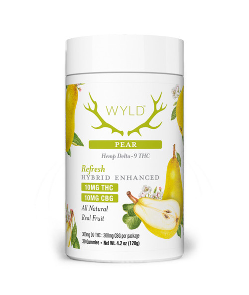 WYLD Hemp | Gummies | 300mg | Pear | 1:1 | THC : CBG | Refresh | 30 Count