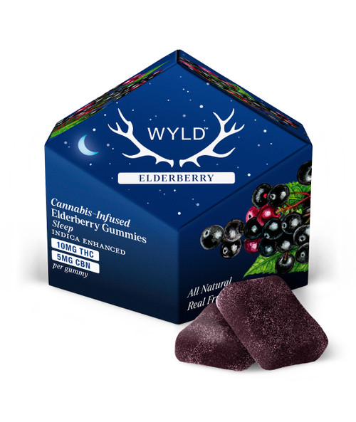 WYLD Hemp 100mg THC : CBD Sleep Elderberry Gummies in a 10 Count