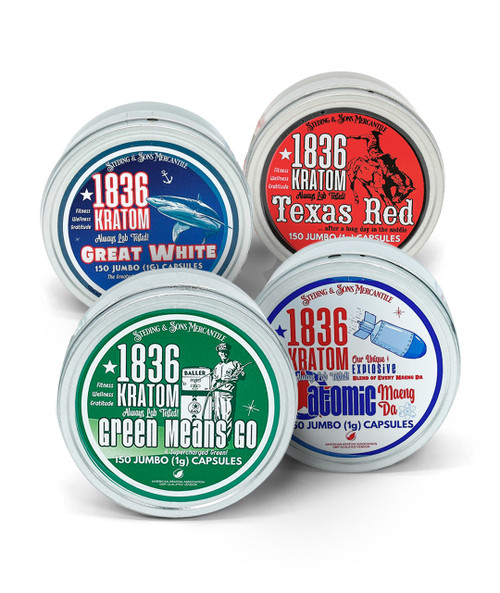 Steding & Sons 1836 Kratom 150 Jumbo Capsules