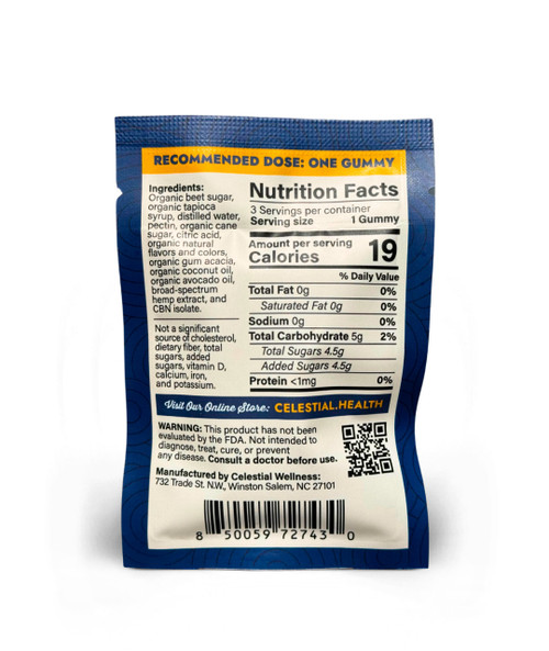 Celestial Wellness | Gummies | CBD + CBN | 3ct | Nighttime