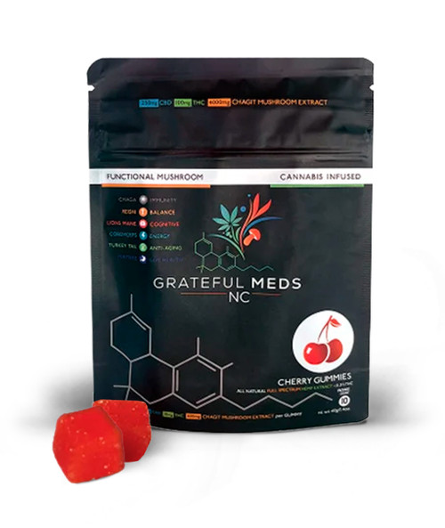 Grateful Meds NC - Functional Mushroom Canna Gummy | CBD + THC + Chagit Mushroom Extract