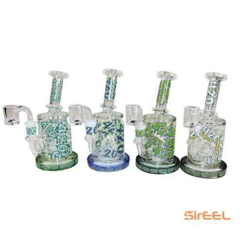 SirEEL | 6.5" 420 Graffiti Hanger Bong w/ Bowl | Assorted Colors