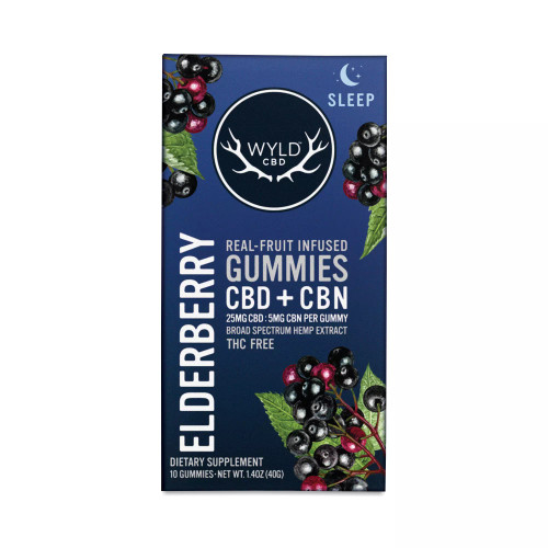 WYLD CBD | Gummies | Elderberry | CBD + CBN | 10ct | 250mg